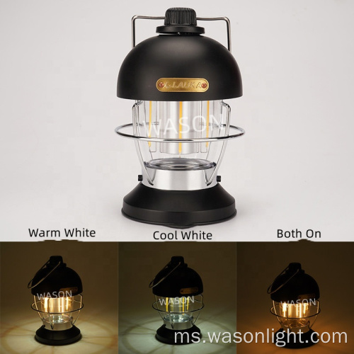 Wason antik asli boleh dicas semula boleh dicas semula lampu perkhemahan lampu luar biasa desa Dimmable Decorative Desk Lantern